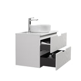 Kelsa 750 Fluted Matte White Wall Hung Vanity | Indulge Bathroom