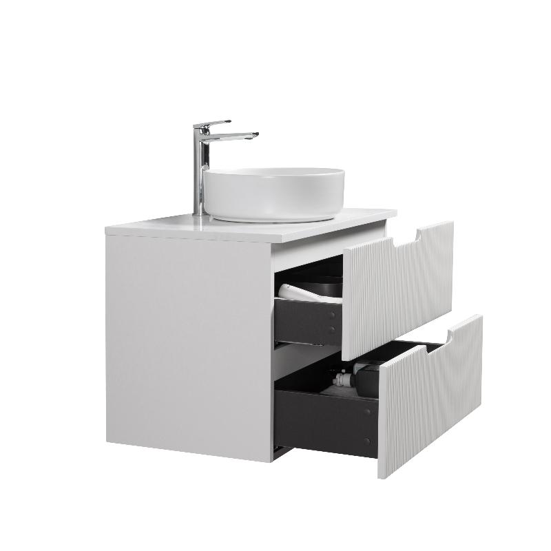 Kelsa 750 Fluted Matte White Wall Hung Vanity | Indulge Bathroom
