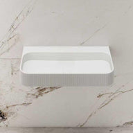 Linea 750mm Solid Surface Fluted Stone Wall Hung Basin | Indulge Bathroom