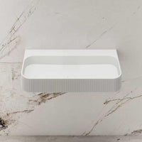Linea 750mm Solid Surface Fluted Stone Wall Hung Basin | Indulge Bathroom