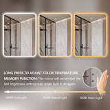 Curva Rectangle 600 x 800 Touchless LED Mirror - Three Light Temperatures | Indulge Bathroom