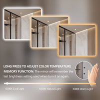 Curva Rectangle 900 x 750 Touchless LED Mirror - Three Light Temperatures | Indulge Bathroom