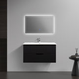 Kelsa 900 Fluted Matte Black Wall Hung Vanity | Indulge Bathroom