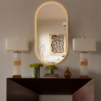 Oval Pill 450 x 900 Touchless LED Mirror - Three Light Temperatures | Indulge Bathroom