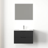 Kelsa 750 Fluted Matte Black Wall Hung Vanity | Indulge Bathroom