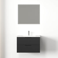 Kelsa 750 Fluted Matte Black Wall Hung Vanity | Indulge Bathroom