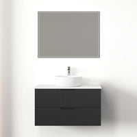 Kelsa 900 Fluted Matte Black Wall Hung Vanity | Indulge Bathroom