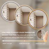 Round Touchless Back-Lit Matte Black 600mm LED Mirror - Three Light Temperatures | Indulge Bathroom