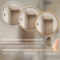 Round Touchless Back-Lit Matte Black 800mm LED Mirror - Three Light Temperatures | Indulge Bathroom