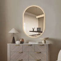 Oval Pill Touchless 600 x 900 LED Mirror - Three Light Temperatures | Indulge Bathroom