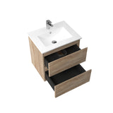 Avia 600mm White Oak Wall Hung Vanity | Indulge Bathroom