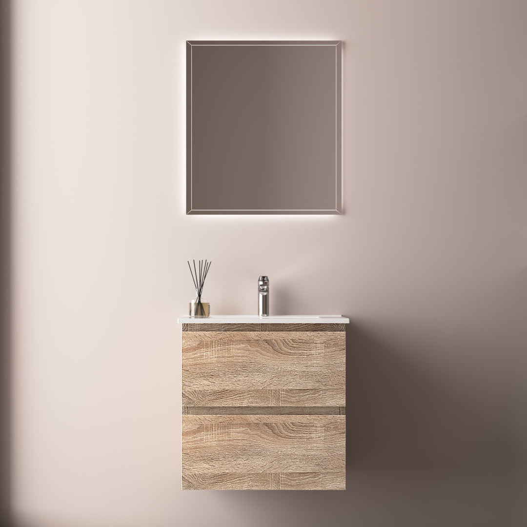 Avia 600mm White Oak Wall Hung Vanity | Indulge Bathroom