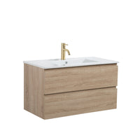 Avia 900mm White Oak Wall Hung Vanity | Indulge Bathroom