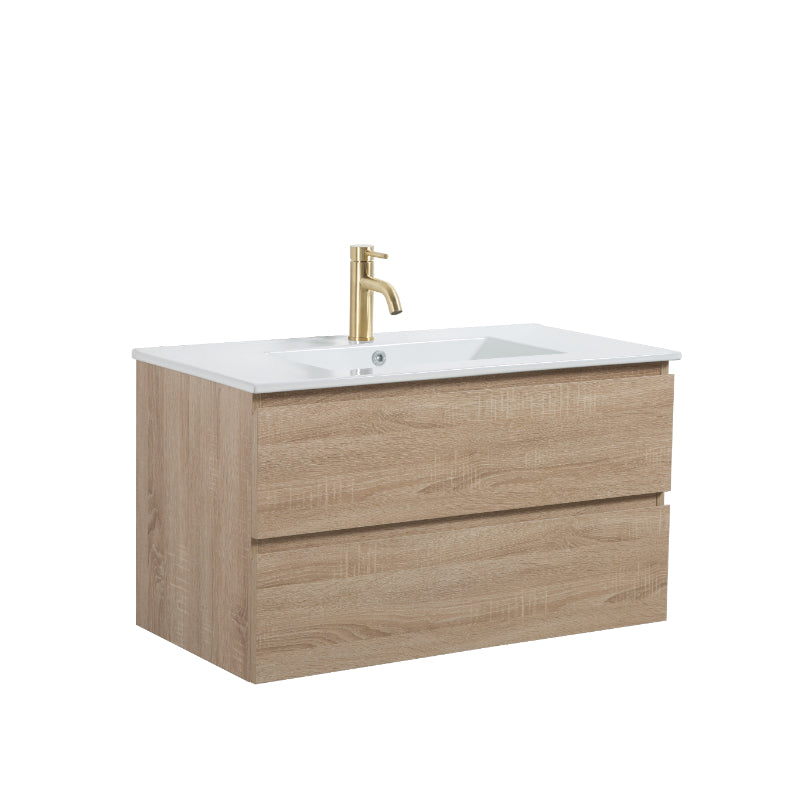 Avia 900mm White Oak Wall Hung Vanity | Indulge Bathroom