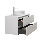 Kelsa 900 Fluted Matte White Wall Hung Vanity | Indulge Bathroom