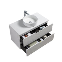 Kelsa 900 Fluted Matte White Wall Hung Vanity | Indulge Bathroom