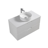 Kelsa 900 Fluted Matte White Wall Hung Vanity | Indulge Bathroom