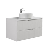 Kelsa 900 Fluted Matte White Wall Hung Vanity | Indulge Bathroom
