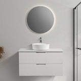 Kelsa 900 Fluted Matte White Wall Hung Vanity | Indulge Bathroom