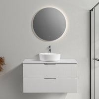 Kelsa 900 Fluted Matte White Wall Hung Vanity | Indulge Bathroom
