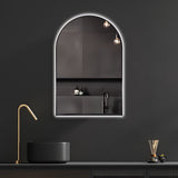 Arched Touchless Back-Lit Matte Black LED Mirror - Three Light Temperatures | Indulge Bathroom