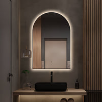 Arched Touchless Back-Lit Matte Black LED Mirror - Three Light Temperatures | Indulge Bathroom