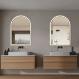 Arched Touchless Back-Lit Brushed Gold LED Mirror - Three Light Temperatures | Indulge Bathroom