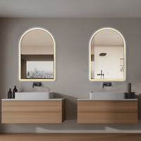 Arched Touchless Back-Lit Brushed Gold LED Mirror - Three Light Temperatures | Indulge Bathroom