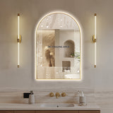 Arched Touchless Back-Lit Brushed Gold LED Mirror - Three Light Temperatures | Indulge Bathroom
