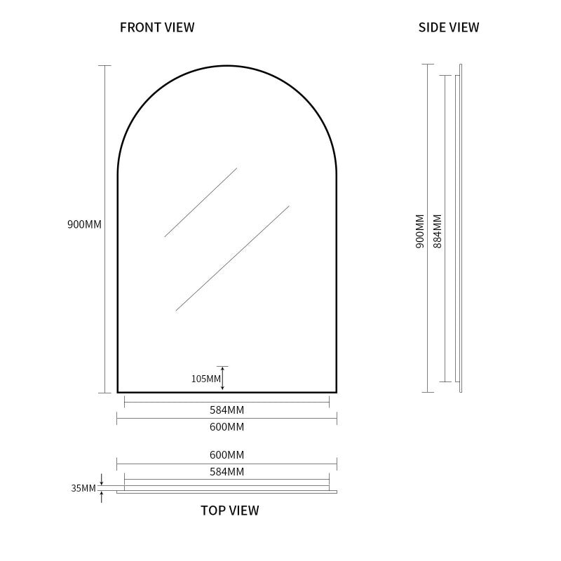 Arched Touchless Back-Lit Brushed Gold LED Mirror - Three Light Temperatures | Indulge Bathroom
