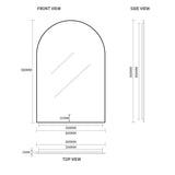 Arched Touchless Back-Lit Matte Black LED Mirror - Three Light Temperatures | Indulge Bathroom