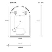 Arched Touchless 600 x 900 LED Mirror - Three Light Temperatures | Indulge Bathroom