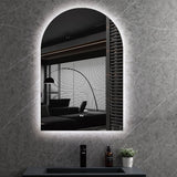 Arched 600 x 900mm Frameless LED Mirror - Touchless Motion Sensor | Indulge Bathroom