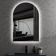 Arched 600 x 900mm Frameless LED Mirror - Touchless Motion Sensor | Indulge Bathroom