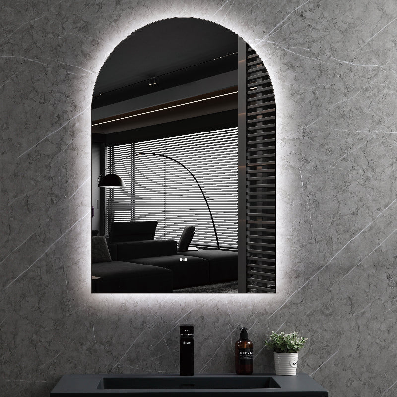 Arched 600 x 900mm Frameless LED Mirror - Touchless Motion Sensor | Indulge Bathroom