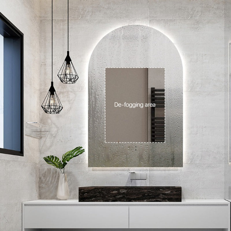 Arched Touchless 600 x 900 LED Mirror - Three Light Temperatures | Indulge Bathroom
