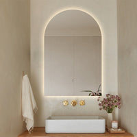 Arched Touchless 600 x 900 LED Mirror - Three Light Temperatures | Indulge Bathroom