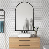 Arched Matte Black 600 x 900 Framed Mirror | Indulge Bathroom