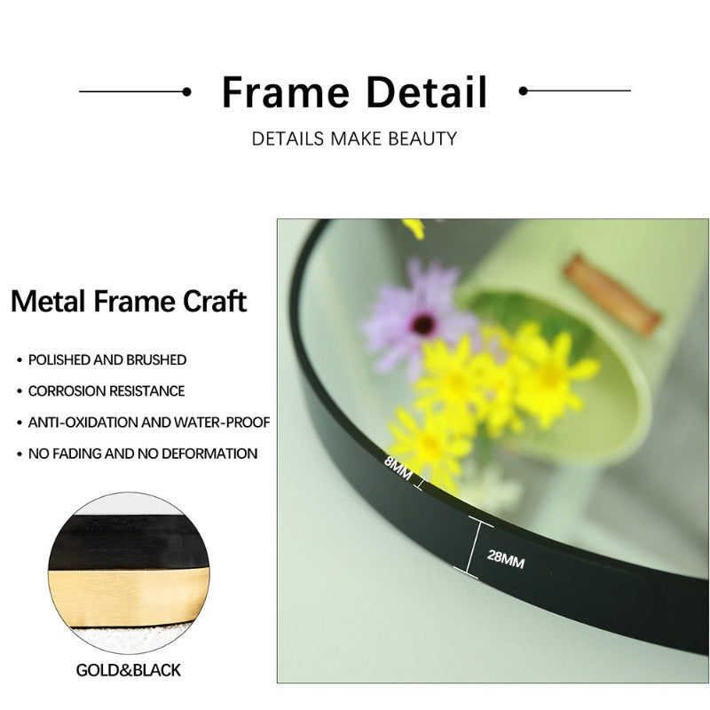 Round 600mm Brushed Gold Framed Mirror | Indulge Bathroom