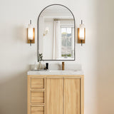 Arched Matte Black 600 x 900 Framed Mirror | Indulge Bathroom