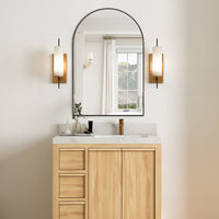 Arched Matte Black 600 x 900 Framed Mirror | Indulge Bathroom