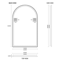 Arched Brushed Gold 600 x 900 Framed Mirror | Indulge Bathroom