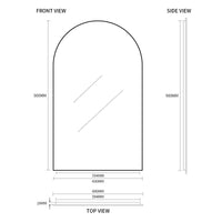 Arched Brushed Gold 600 x 900 Framed Mirror | Indulge Bathroom