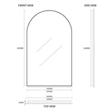 Arched Matte Black 600 x 900 Framed Mirror | Indulge Bathroom
