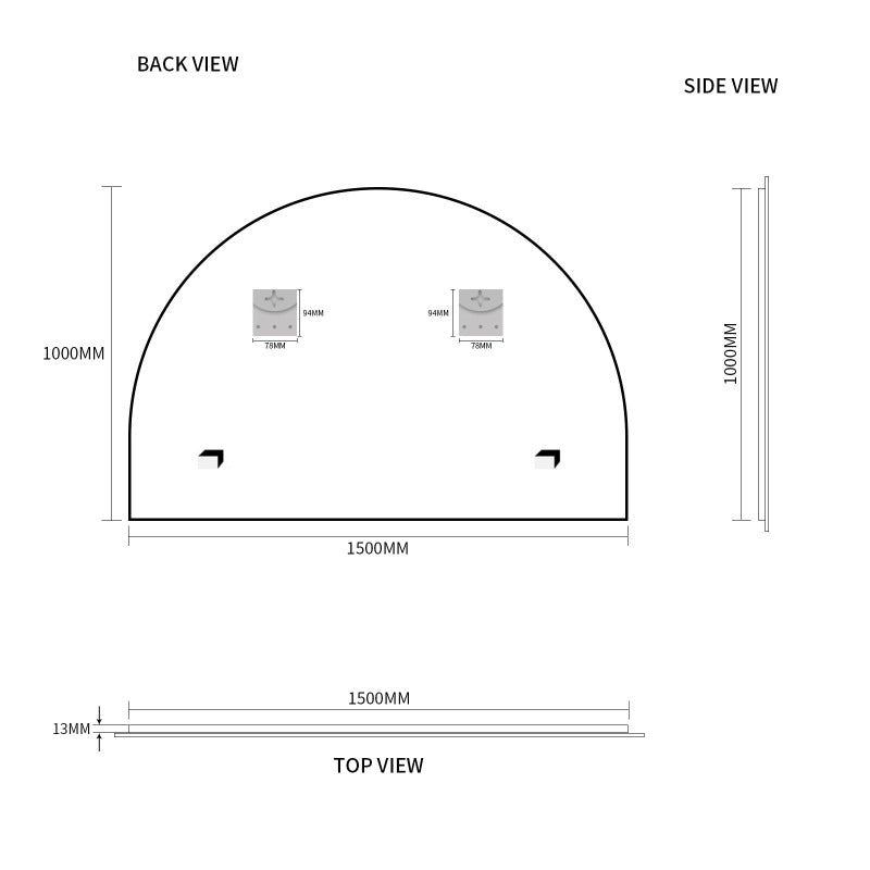 Arched 1500 x 1000 Polished Edge Mirror | Indulge Bathroom