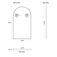 Arched 500 x 900 Polished Edge Mirror | Indulge Bathroom