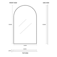 Arched 600 x 900 Polished Edge Mirror | Indulge Bathroom