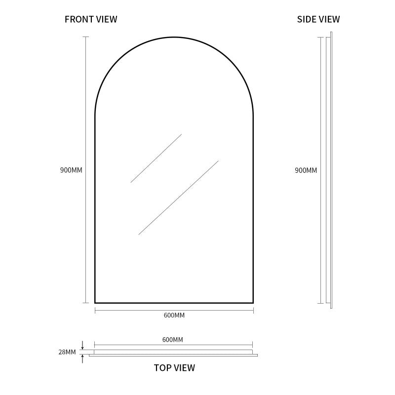 Arched 600 x 900 Polished Edge Mirror | Indulge Bathroom