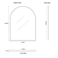 Arched 750 x 1000 Polished Edge Mirror | Indulge Bathroom