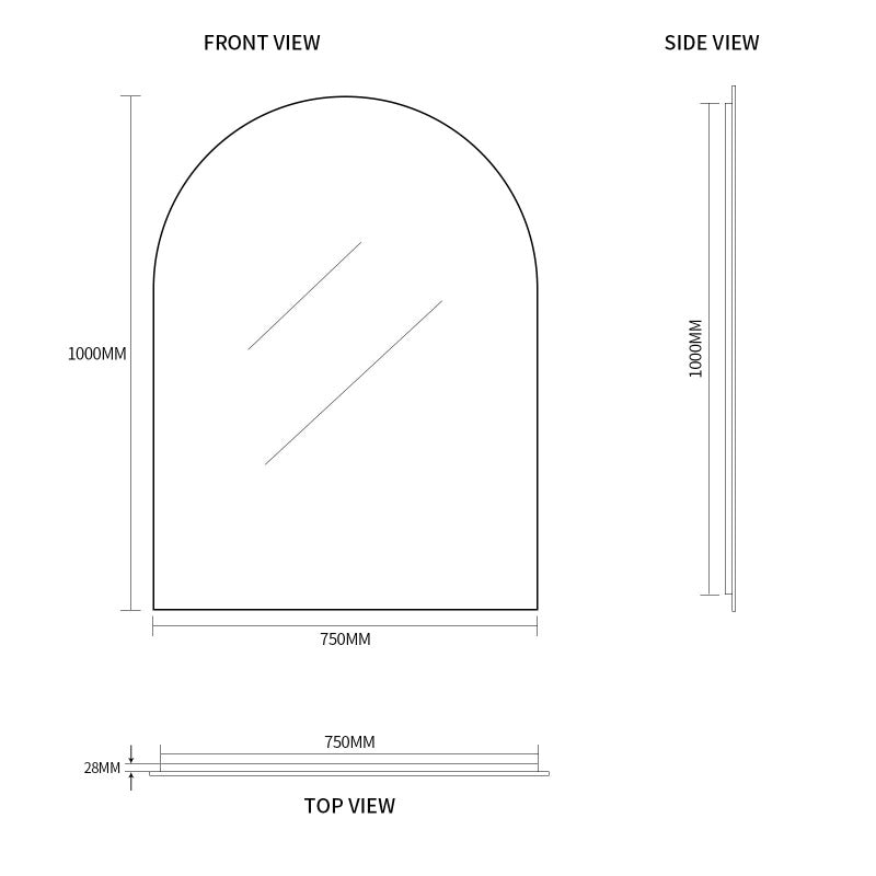 Arched 750 x 1000 Polished Edge Mirror | Indulge Bathroom